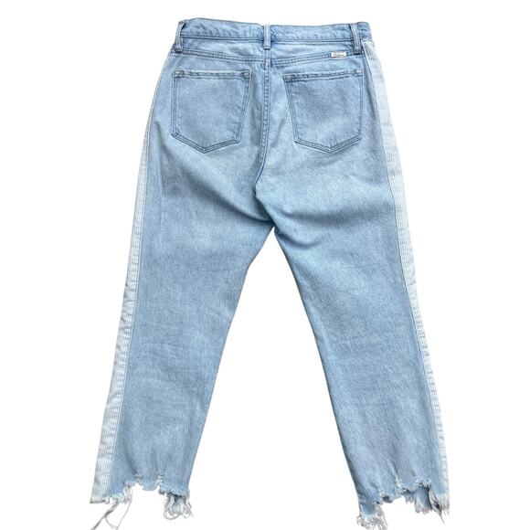 Kancan Jeans Light Wash Distressed Jeans Sz 5/26 Raw Hem High Rise Denim Boho - Picture 5 of 12